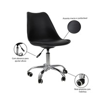 Chaises ergonomiques modernes en plastique Chaise de bureau pour étudiants Chaise tulipe rotative pour visiteurs avec roulette pour ordinateur à la maison