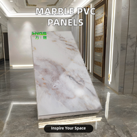 Panneau de décoration murale en feuille de marbre PVC brillant Panneau mural haut brillant pour la décoration intérieure