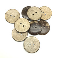 Boutons en coquille de noix de coco à 2 et 4 trous, spécifications de qualité, ensemble de couture pour vêtements et édredons, boutons cousus à la main, bricolage