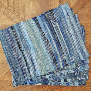 Vibrant Blue Luxury Cotton Non-Slip Knitted Rattan Placemat Waterproof Paper Dinnerware Placemats for Weddings Washable Plaid - Product Image 6