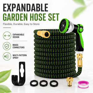 50ft 100ft Expandable <b>Rubber</b> Reel Flexible Water for Lawn and Irrigation - Product Image 1