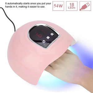 Lampe UV LED intelligente 54W alimentée par USB, séchage rapide, mini équipement de coiffage portable pour les sports de plein air et les voyages - Product Image 1