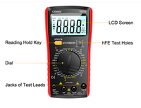 High Precision Digital Multimeter with Lcd Display Full Over Range Protection for Ac/dc Voltage Current Meter