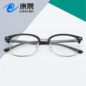 Lunettes de vue Conchen Cat Eye demi-cerclées anti-lumière bleue, verres plats, unisexe, forme ovale 8237 - Product Image 3