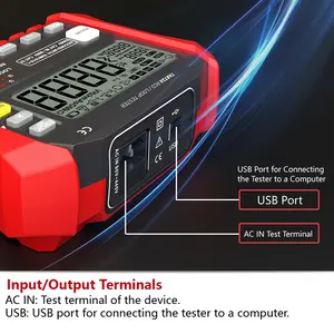 다기능 휴대용 <span class=keywords><strong>RCD</strong></span> LCD 디스플레이 케이블 결함 접지 누설 루프 임피던스 디지털 저항 테스터 - Product Image 6