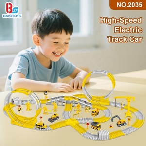 Vente chaude bricolage Flexible piste jeu ensemble 366 pièces en plastique Construction ingénierie électrique pistes de course jouets pour garçons - Product Image 2