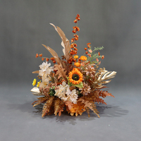 Allée de fleurs artificielles de couleur caramel, décor de mariage, ton d'automne, fausses fleurs pour arrangement de toile de fond, installation au plafond