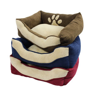 Mittelgroßes Luxus-Rechteck-Haustier bett Wildleder-Plüsch kissen mit massivem wärmendem Samt-Leinen-Modestil Katzen-und Hunde karton bett - Product Image 5