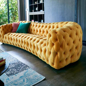 Canapé Chesterfield à boutons tuftés bleu ciel de Style italien Meubles de salon rembourrés confortables faits à la main pour Villa Appartement - Product Image 3