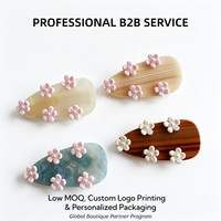 Pince à cheveux en acétate printanier - Barrettes 3D fleur, perle et goutte d'eau pour filles - Accessoires capillaires mignons