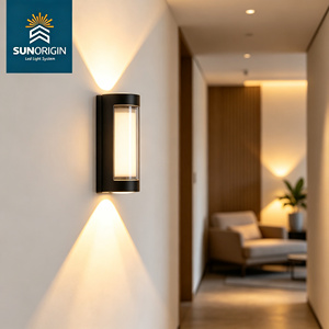 Lampe murale extérieure en aluminium, lumière LED blanc chaud 3500K, éclairage haut et bas, IP65 étanche, éclairage de jardin - Product Image 4