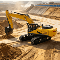 Excavatrice de construction de 50 tonnes, vitesse de déplacement stable, forte traction pour la construction routière et les travaux de déchargement de matériaux