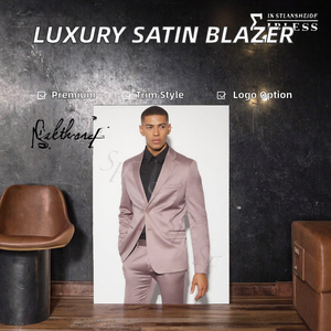 Blazer Casual de Lujo para Hombre, Talla Grande, con Logotipo Personalizado, de Terciopelo, Cierre de Botón, Corte Entallado, Traje Formal para Negocios y Fiestas - Product Image 2