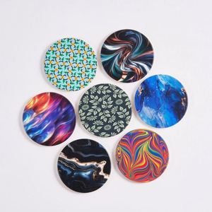 Custom logo <b>Coasters</b> With Cork Base Absorbent <b>Coasters</b> With Holder Set Stone <b>Ceramics</b> <b>Coasters</b> for Drinks Customized Printed - Product Image 2