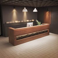 Comptoir de réception commercial en bois massif, table de caisse, bar, design contemporain, pour café, restaurant, hôtel, bureau, salon de thé