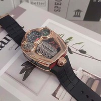 Reloj Deportivo Redondo para Hombre, Esfera Grande Hueca, Resistente al Agua, Transparente, Mecánico de Cuerda Automática Tofly