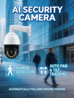 Caméra IP réseau PTZ Super Vision 4K POE 6 pouces pour extérieur, audio bidirectionnel, enregistrement 24/7, zoom 18X, 5MP/8MP