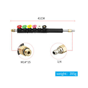 Ensemble de rallonge de <span class=keywords><strong>lance</strong></span> de lavage à haute pression pour voiture électrique OnniLuLu, tige flexible en acier inoxydable, raccord rapide 1/4, <span class=keywords><strong>lance</strong></span> de pulvérisation 4000 psi - Product Image 2