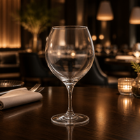 Verre à vin rouge 470 ml en cristal à pied moyen, style classique Beaujolais