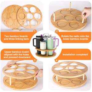 Organizador de Botellas de Agua para Vaso Stanley de 40 oz con Asa, Soporte Giratorio de Bambú para Vasos Stanley y Simple Modern - Product Image 3