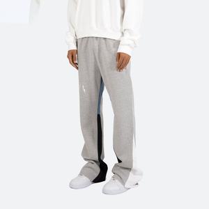 Pantalon de jogging décontracté à taille élastique, coupe ample, évasé et empilé, à jambe large - Product Image 1