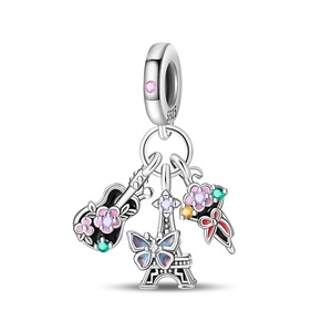 Nouveauté, Meilleures ventes : Bijoux, breloques et pendentifs DIY en zircon argenté, motifs <span class=keywords><strong>tortue</strong></span>, combinaison de natation, talons hauts, pieuvre, perles - Product Image 3
