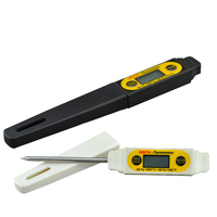 Vicimètre stylo plat type sonde en acier inoxydable détection numérique LED blanc noir Thermomètre