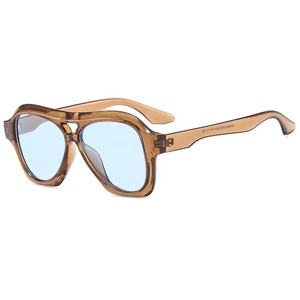 サングラスUv400,中国工場スクエアビンテージ女性高級ファッションヒョウ眼鏡特大シェード - Product Image 1