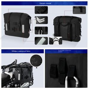 Sacoche de Selle de <span class=keywords><strong>Moto</strong></span> Étanche 500D PVC pour Porte-Bagages Arrière, Réfléchissante, Extensible, pour Transport et Rangement en Cyclisme et Tourisme - Product Image 3
