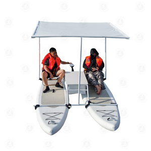 Planche à pagaie <span class=keywords><strong>gonflable</strong></span> pliable en PVC à double coque stable avec anneaux en D pour la pêche et le tourisme, portable, pour loisirs, double paddleboard - Product Image 5