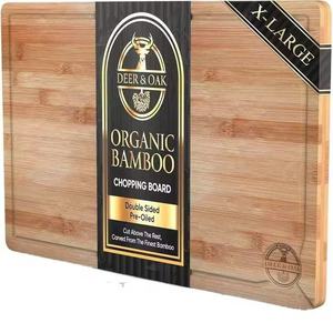 Tabla de Cortar de Bambú Orgánico Deer & Oak, 45x30cm, Doble Cara, Pre-aceitada, para Frutas, Verduras y Carne - Product Image 5
