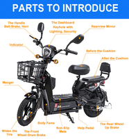 Scooter électrique chinois pas cher, 2 roues, 350W, 48V, vélo électrique, garantie 1 an, adapté aux femmes, pour la ville au Mexique