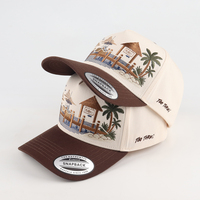 Casquette de baseball unisexe tendance à 5 panneaux, en coton respirant et léger, avec logo brodé 3D personnalisé et image imprimée de haute qualité