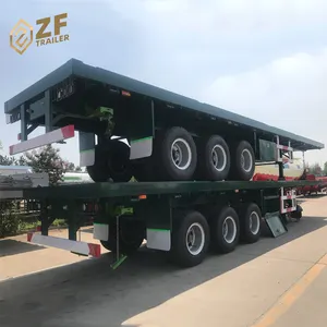Schlussprodukt 40 Fuß 3 Achsen flachbett Container-Semi-Lkw-Auflieger 3 Alxe flachbett-Semi-Auflieger zum Verkauf in Ghana