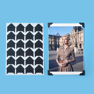 8 feuilles, 192 coins <span class=keywords><strong>photo</strong></span> autocollants noirs sans acide, résistants à la déchirure, <span class=keywords><strong>pour</strong></span> album <span class=keywords><strong>photo</strong></span> et journal DIY - Product Image 3