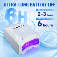 Lampe de séchage rapide professionnelle rechargeable 120W sans fil pour manucure, perceuse à ongles à aspiration, lampe LED UV pour ongles