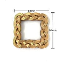 Boucles de chaussures en alliage de zinc doré en gros, 52 mm, carrées, accessoires pour chaussures et sacs pour femmes