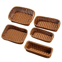 Boîte de rangement pour fruits et en-cas écologiques personnalisée, plateau de service rectangulaire, panier en plastique tressé multifonction