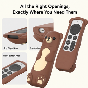 Custodia Protettiva in Silicone Morbido SIKAI Kawaii a Forma di Orsetto per <span class=keywords><strong>Telecomando</strong></span> Apple TV 4K Siri 2a/3a Generazione con Protezione Nascosta per AirTag - Product Image 4