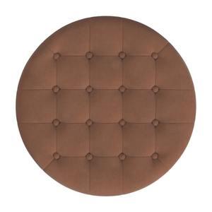 Pouf de rangement relevable rond OE HOME moderne et contemporain de 28 pouces avec tabouret intégré en tissu velours marron Spice - Product Image 5