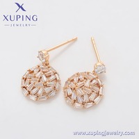 Boucles d'oreilles pendantes exquises en zircone XUPING, plaquées or 18 carats, accessoires de mode pour femmes, vente en gros