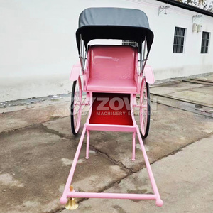 Rickshaw Mini Classique Populaire Style <span class=keywords><strong>Ancien</strong></span> Jinrikisha, Fourniture d'Usine, <span class=keywords><strong>Chariot</strong></span> <span class=keywords><strong>de</strong></span> Loisirs à 2 Roues avec Cadre en Acier, Capacité <span class=keywords><strong>de</strong></span> Charge 2 Personnes - Product Image 2
