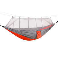 Hochwertiger Nylon-Parachute-Hammock mit Moskitonetz Baumgürtel Outdoor-Hammocks für Camping Reisen Wandern Einzel-Doppel