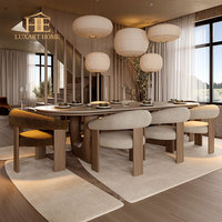 Ensemble de table et de chaises de salle à manger en bois de style nordique, mobilier de restaurant pour hôtel