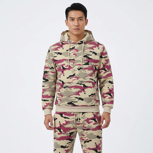 Conjunto Deportivo Unisex de Camuflaje, Sudadera con Capucha, Pantalones Jogger, Manga Larga, Ropa Casual de Otoño, Transpirable, 100% Poliéster - Product Image 1