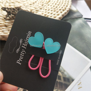 Belloworld <span class=keywords><strong>accessori</strong></span> per capelli 2 pz/set fascia elastica per capelli con cuore per bambine Color caramella - Product Image 4