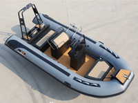 Coque en aluminium 15.4ft RIB Boat Hypalon PVC Fiberglass Gonflable Rowing Fishing Boat River Lake Power Engine Combo Set Outdoor