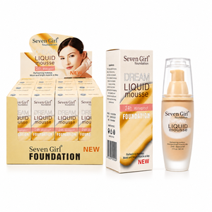 Seven Girl OEM Liquid <strong>Mousse</strong> <strong>Foundation</strong> Waterproof Long Lasting Lightweight Full Coverage Natural Matte Face Makeup 50ml - Product Image 2