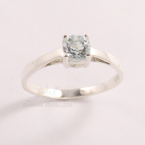 Pierre précieuse naturelle 5x5mm TOPAZ BLEUE ronde! Vente en gros de bagues étonnantes en argent sterling 925 de n'importe quelle taille - Product Image 2