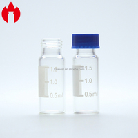 Botol kaca sekrup sampel bening bahan laboratorium 1.5ml dengan tutup plastik PP